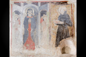 Collegiata, Cripta, affresco. Visibile