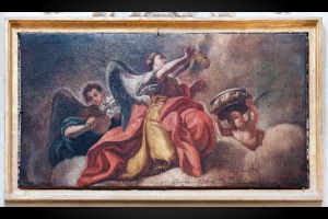 Gruppo di angeli con i simboli della purezza