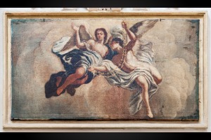 Coppia di angeli che recano in dono una raffinatissima catena d’oro